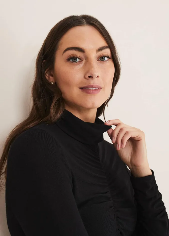 Women Phase Eight Tops and TShirts Anabelle Ruched Top Charcoal
