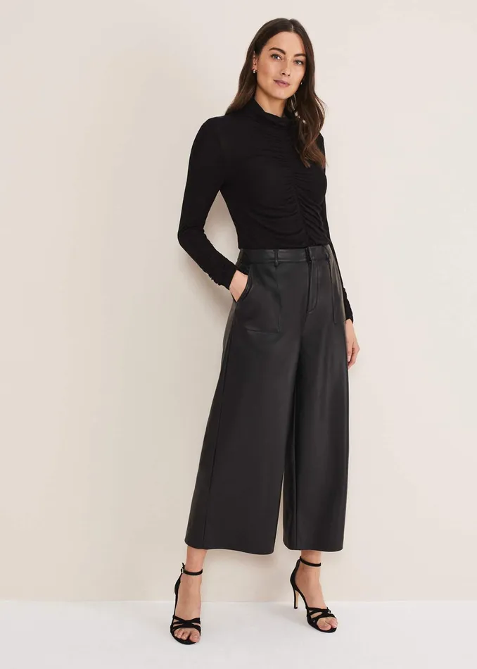Women Phase Eight Tops and TShirts Anabelle Ruched Top Charcoal