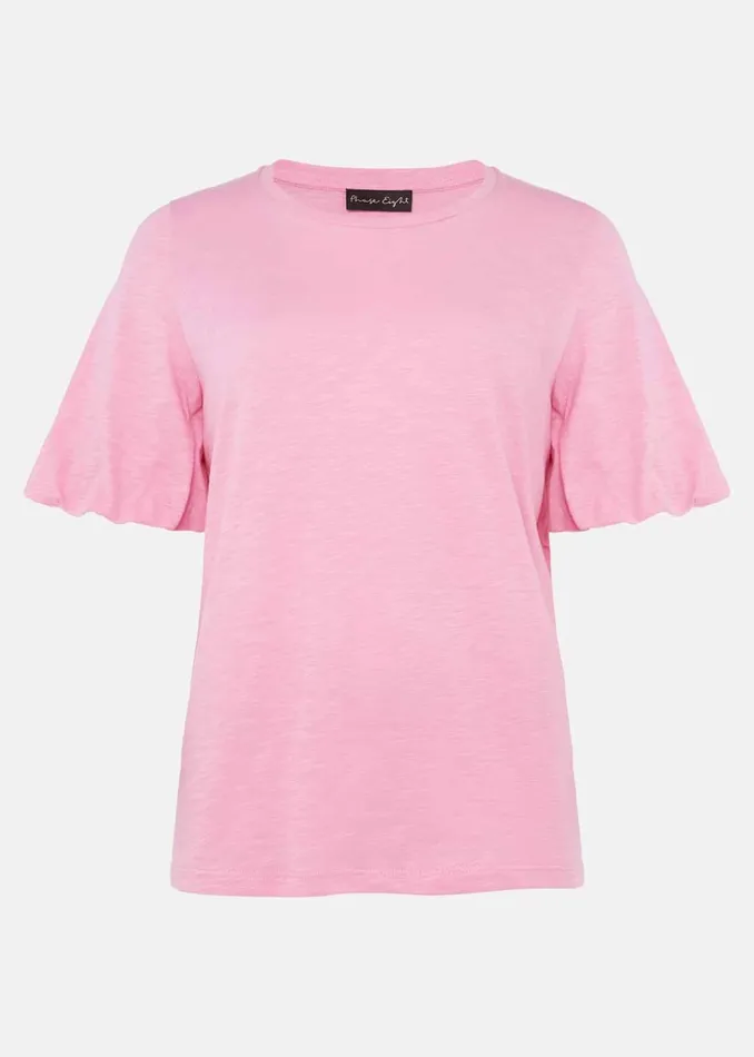 Women Phase Eight Tops and TShirts Elspeth Cotton Puff Sleeve Top Peony