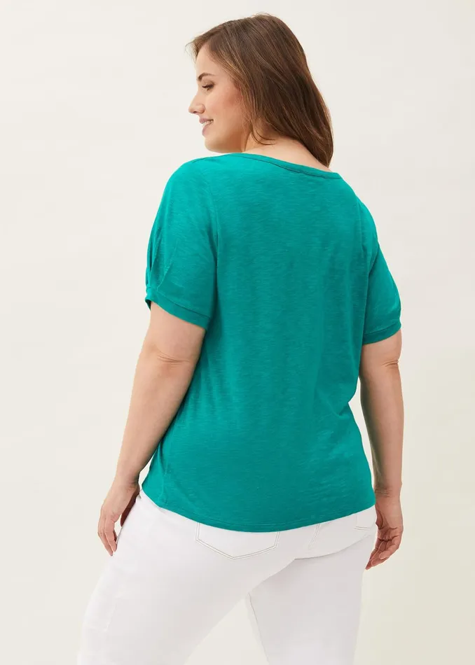 Women Phase Eight Tops and TShirts Elspeth Pleat Sleeve Top Green
