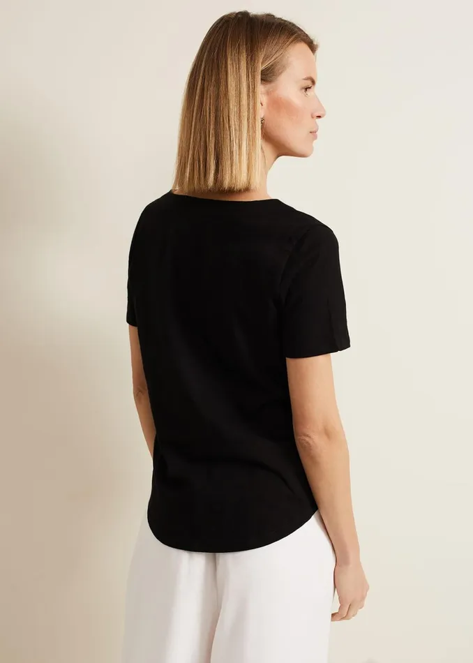 Women Phase Eight Tops and TShirts Elspeth V Neck Top Black