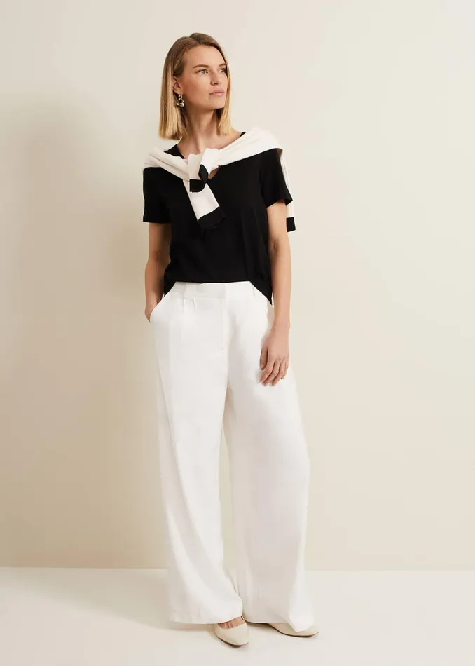 Women Phase Eight Tops and TShirts Elspeth V Neck Top Black