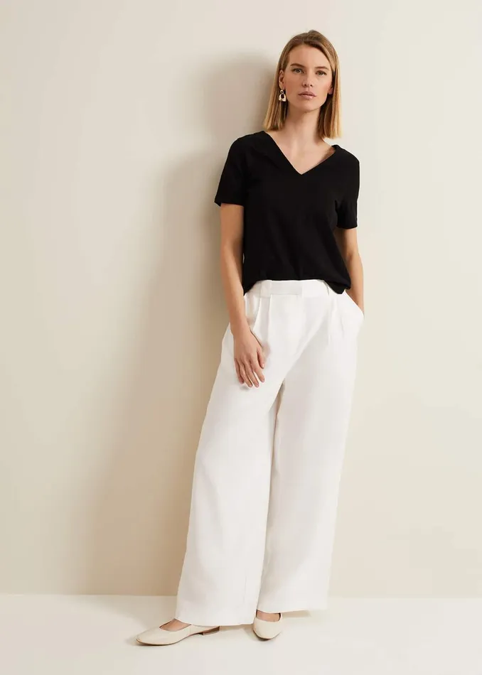 Women Phase Eight Tops and TShirts Elspeth V Neck Top Black