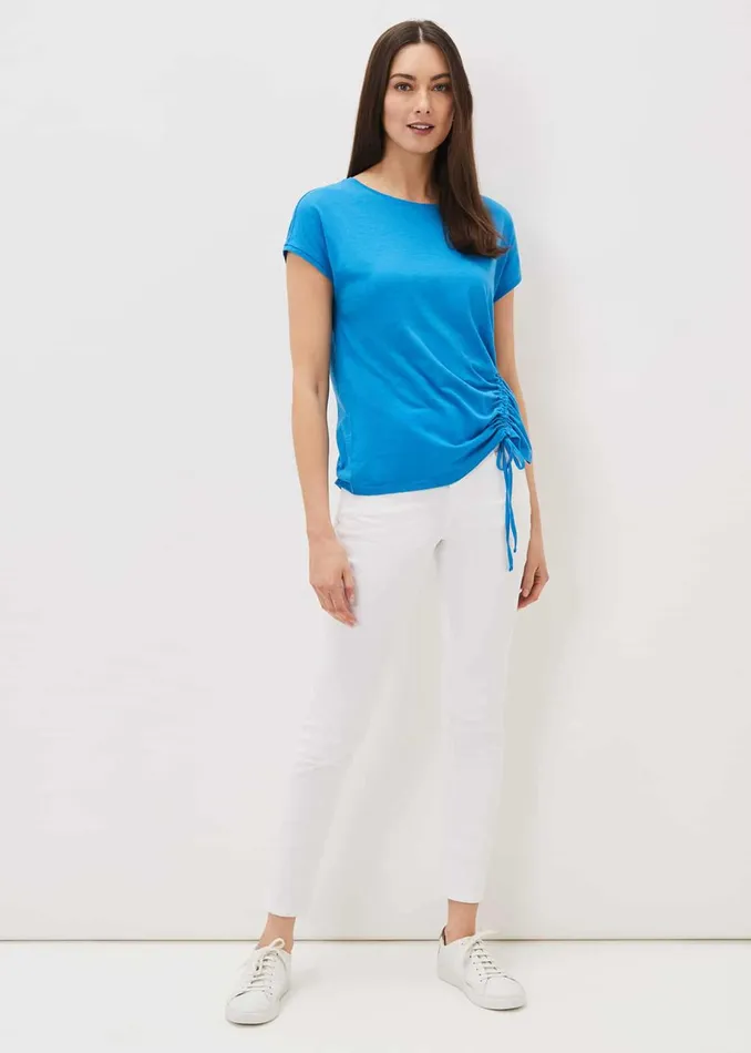 Women Phase Eight Tops and TShirts Jinny Drawstring Hem Top Bright Blue