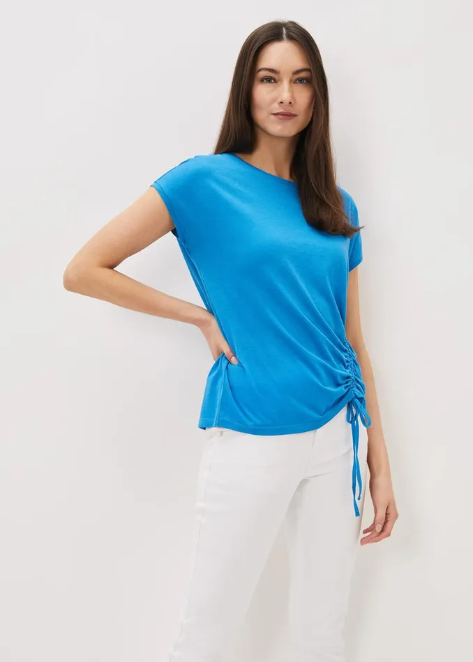Women Phase Eight Tops and TShirts Jinny Drawstring Hem Top Bright Blue