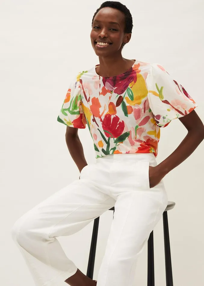 Women Phase Eight Tops and TShirts Kacie Floral Top Multicoloured