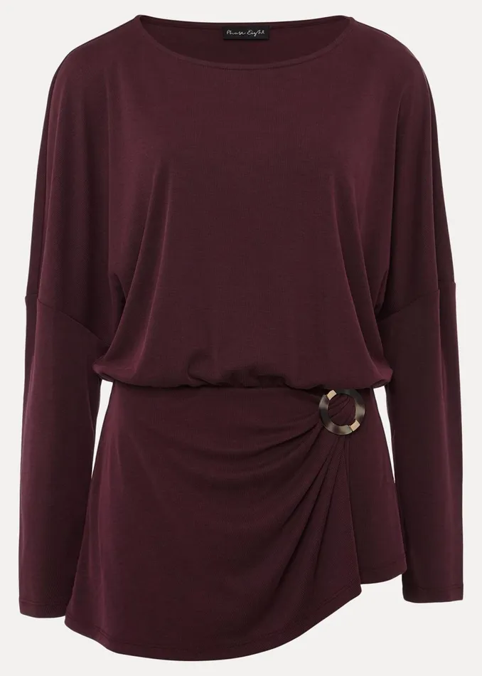 Women Phase Eight Tops and TShirts Lusinda Trim Detail Top Aubergine