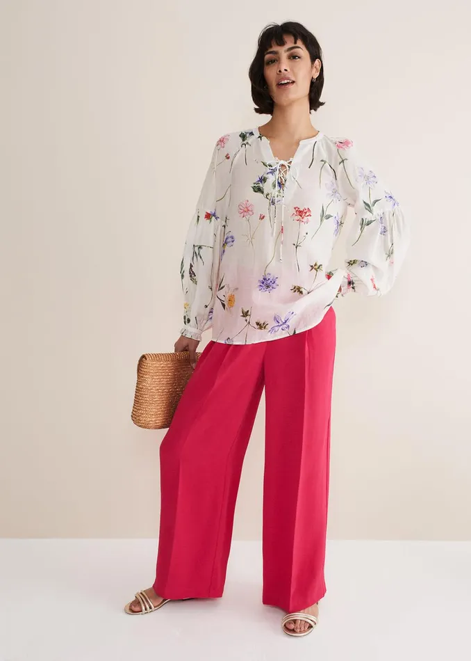 Women Phase Eight Tops and TShirts Marianne Floral Blouse Ivorymulti