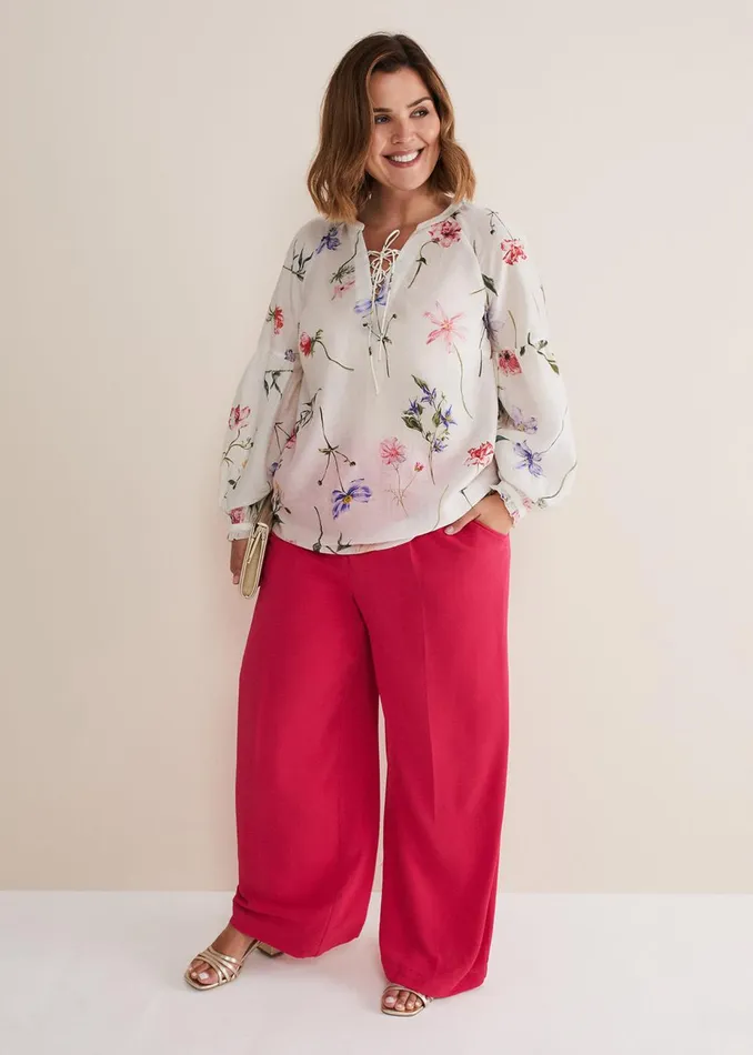 Women Phase Eight Tops and TShirts Marianne Floral Blouse Ivorymulti