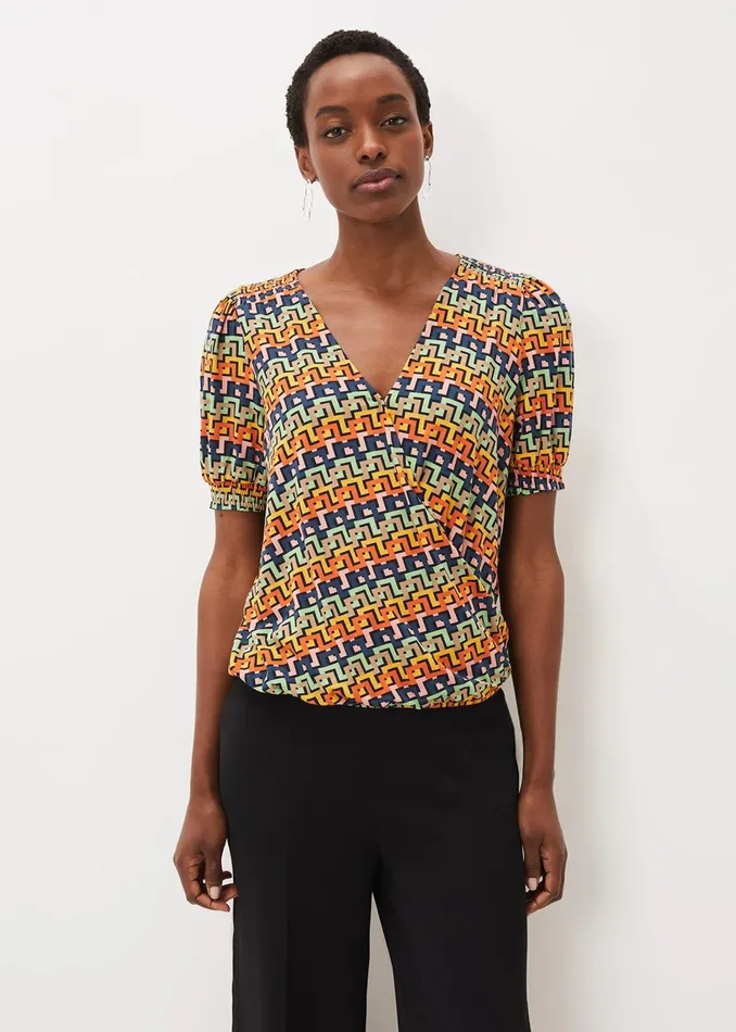 Women Phase Eight Tops and TShirts Milano Wrap Top Multicoloured