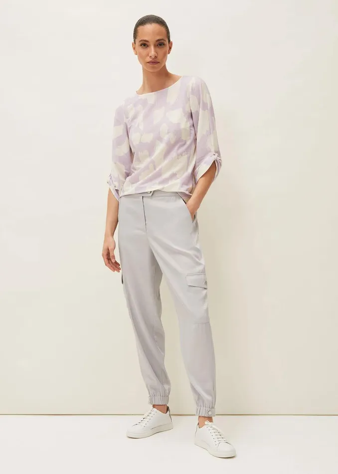 Women Phase Eight Tops and TShirts Rea Printed Jersey Top Dusty Pinkivory