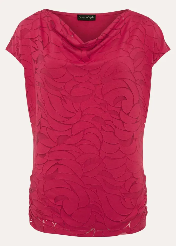 Women Phase Eight Tops and TShirts Trishna Burnout Cowl Neck Top Hot Pink