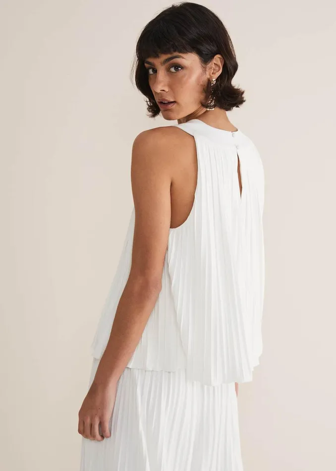 Women Phase Eight Tops and TShirts Winona Pleated Top Ivory