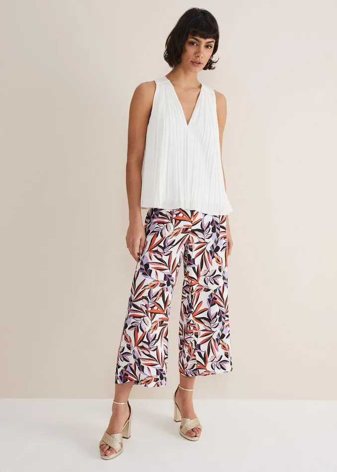 Women Phase Eight Tops and TShirts Winona Pleated Top Ivory