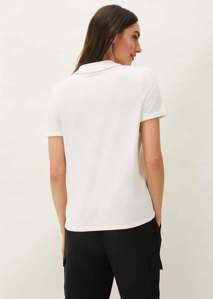 Women Phase Eight Tops and TShirts Zoyia Polo Neck Top Ivory