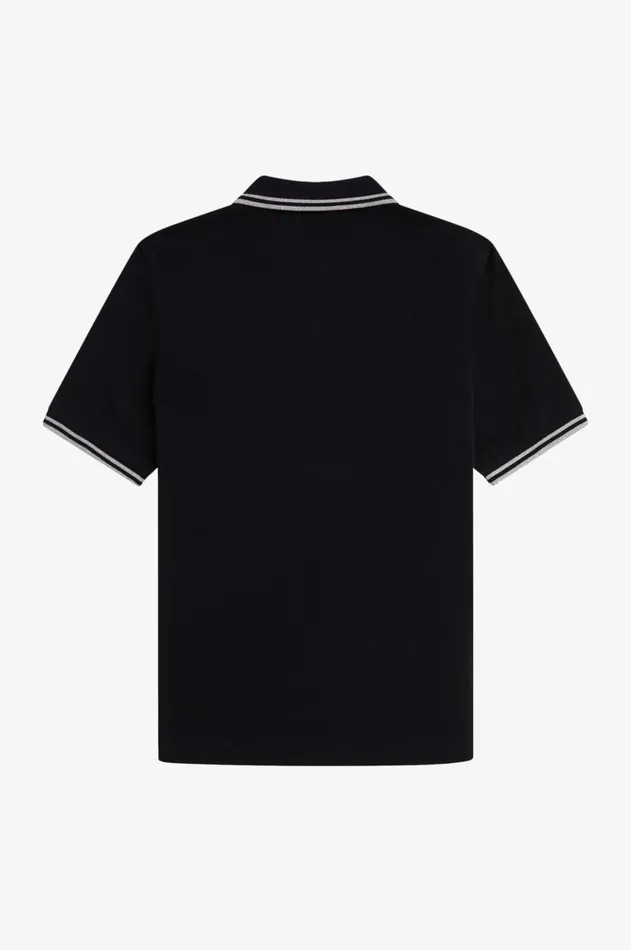 Women Polo Shirts Fred Perry G3600 Blackmetallic Silvermetallic Silver