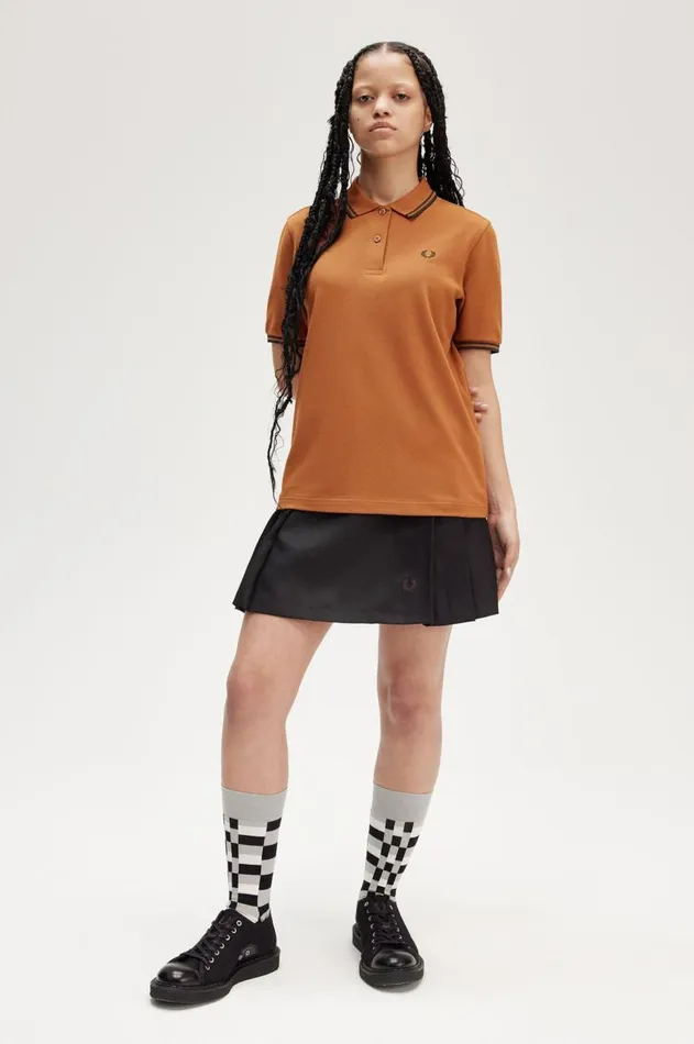 Women Polo Shirts Fred Perry G3600 Marmaladeblackblack