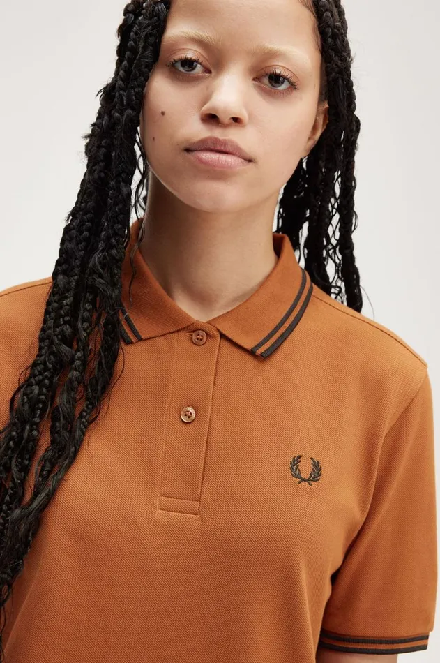 Women Polo Shirts Fred Perry G3600 Marmaladeblackblack