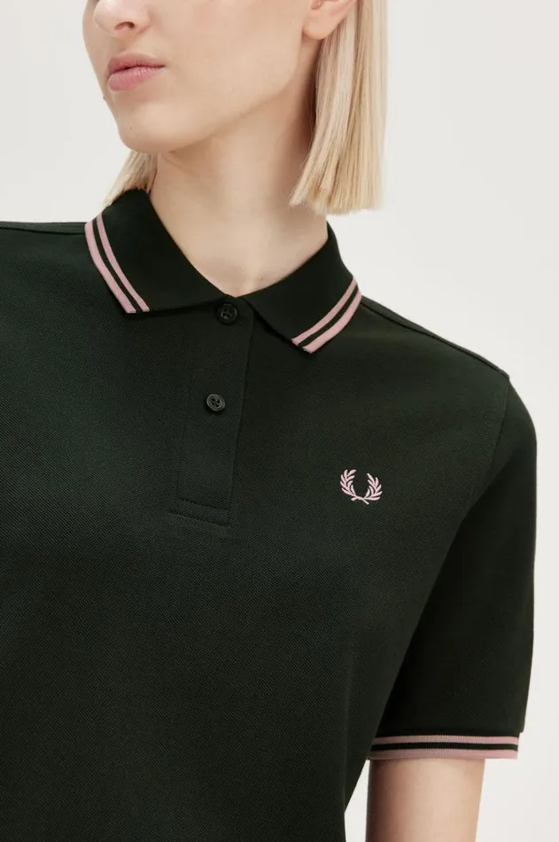 Women Polo Shirts Fred Perry G3600 Night Greendark Pinkdark Pink