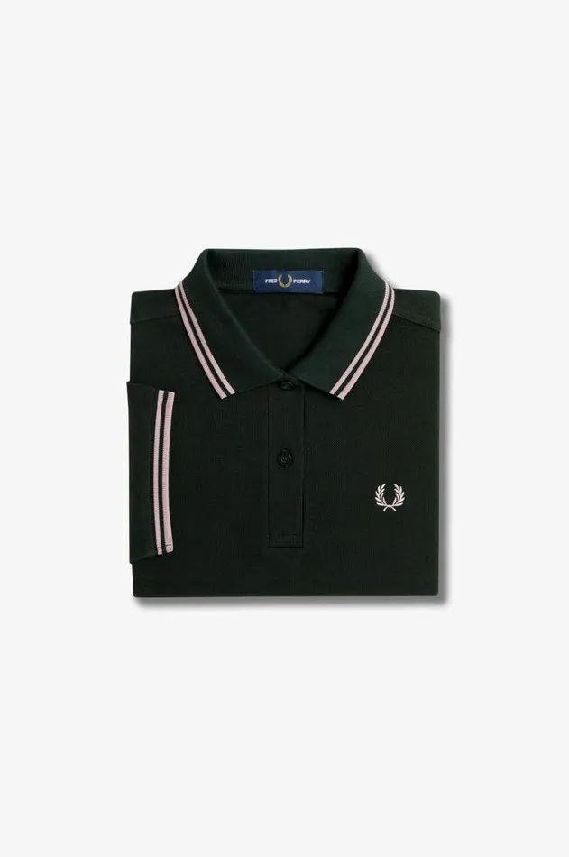Women Polo Shirts Fred Perry G3600 Night Greendark Pinkdark Pink