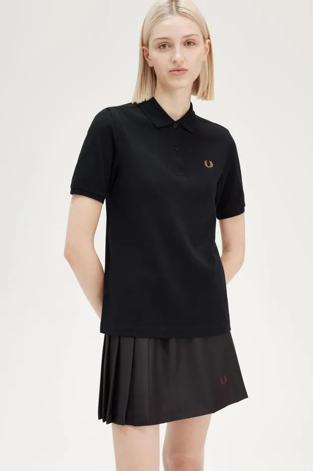 Women Polo Shirts Fred Perry G6000 Blackdark Caramel