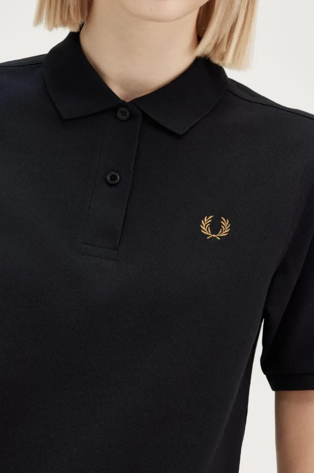 Women Polo Shirts Fred Perry G6000 Blackdark Caramel