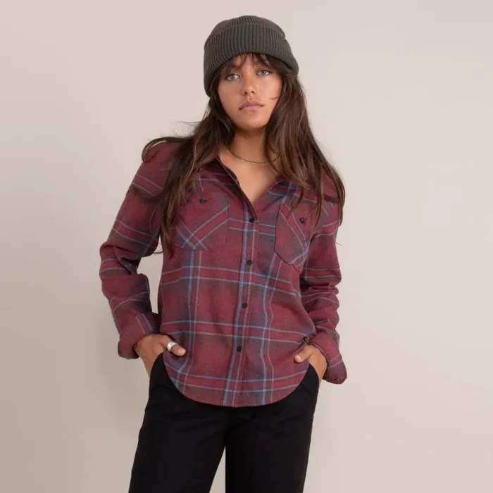 Women Roark Flannels Alpine Long Sleeve Flannel Maroon