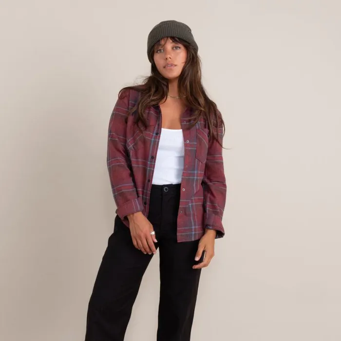 Women Roark Flannels Alpine Long Sleeve Flannel Maroon