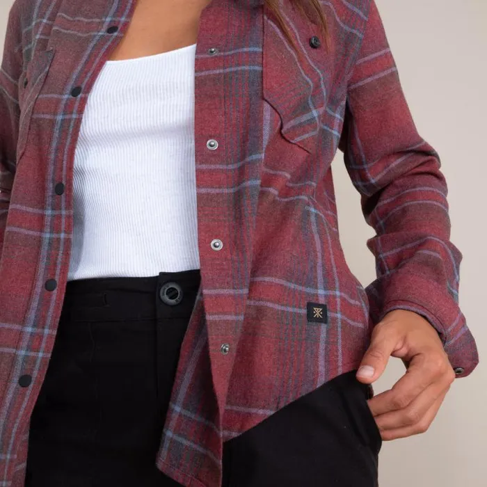 Women Roark Flannels Alpine Long Sleeve Flannel Maroon
