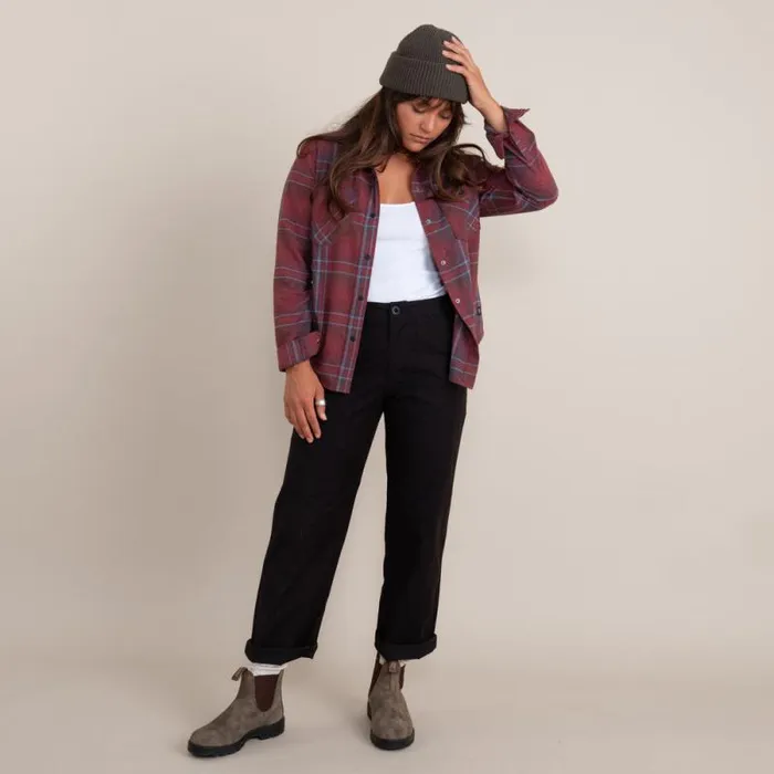 Women Roark Flannels Alpine Long Sleeve Flannel Maroon