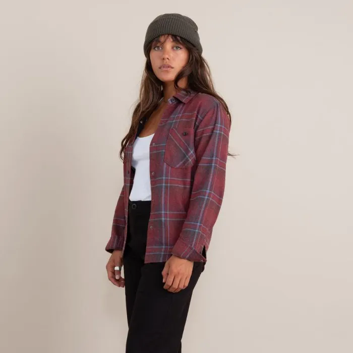 Women Roark Flannels Alpine Long Sleeve Flannel Maroon