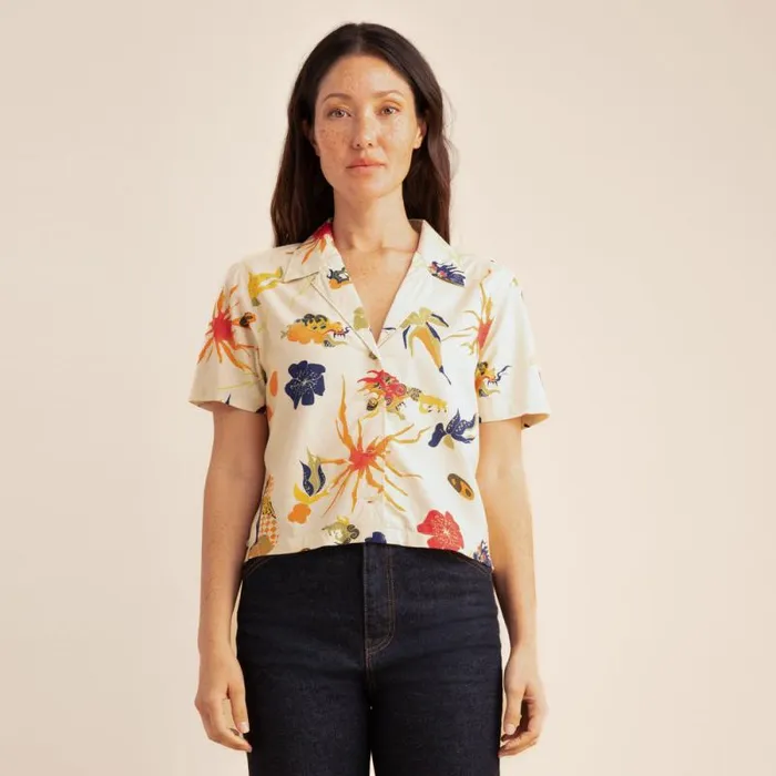 Women Roark Shirts Idle Camp Shirt Vintage White