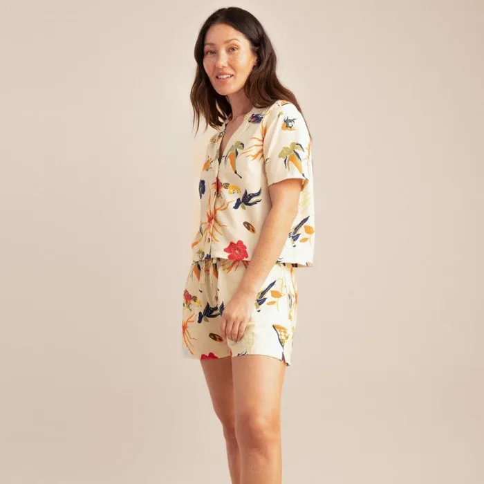 Women Roark Shirts Idle Camp Shirt Vintage White
