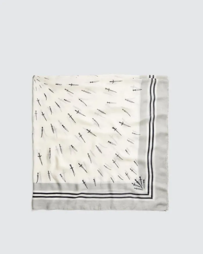 Women Scarves 038 Ponchos Rag 038 Bone Dagger Cashmere Modal Scarf White