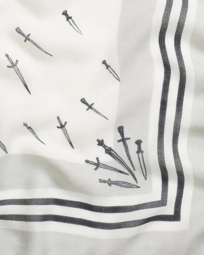 Women Scarves 038 Ponchos Rag 038 Bone Dagger Cashmere Modal Scarf White