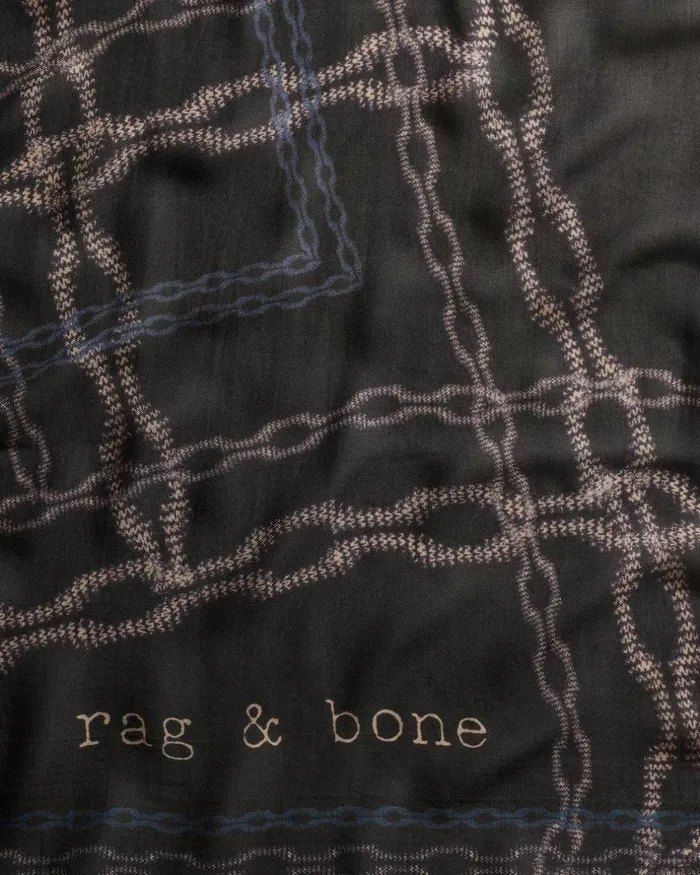 Women Scarves 038 Ponchos Rag 038 Bone Pea Chain Cashmere Scarf Black