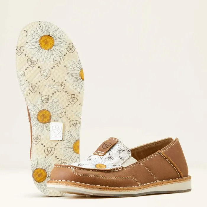 Women Shoes and Sneakers Ariat Cruiser Carmella Brown Daisy Logo Print