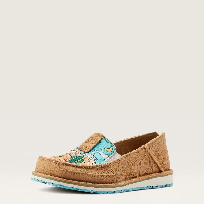 Women Shoes and Sneakers Ariat Cruiser Tan Suede Emboss Arizona Skies