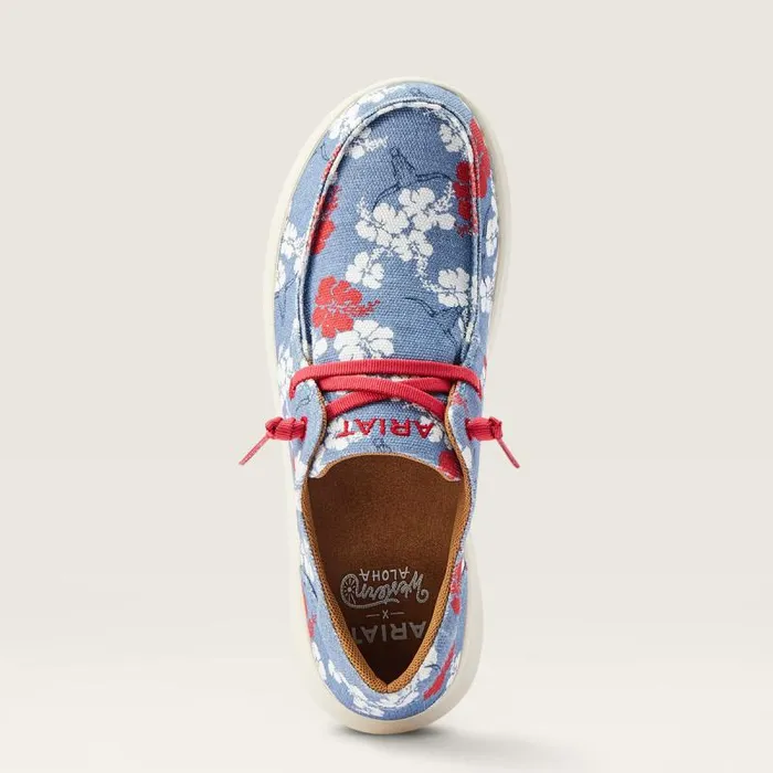 Women Shoes and Sneakers Ariat Hilo Western Aloha Red White And Blue Pareau Prin