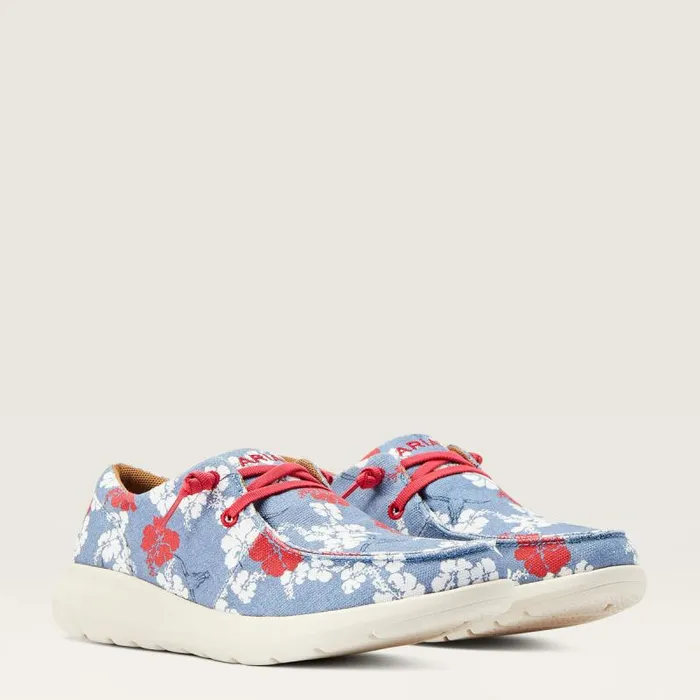 Women Shoes and Sneakers Ariat Hilo Western Aloha Red White And Blue Pareau Prin