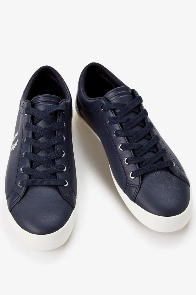 Women Shoes Fred Perry Baseline Navysnow White