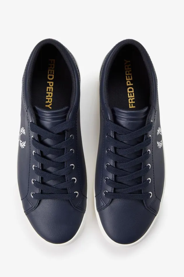 Women Shoes Fred Perry Baseline Navysnow White