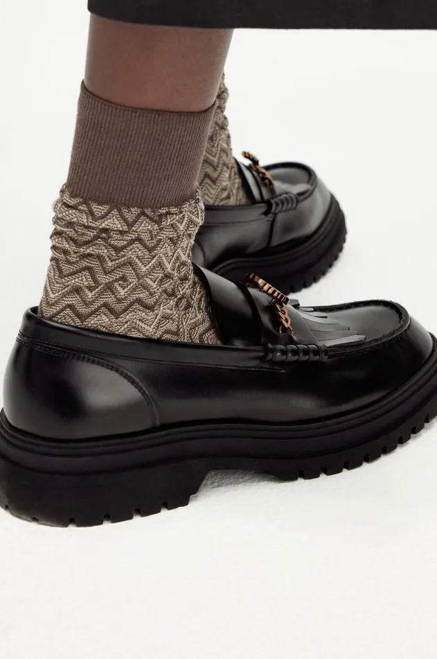 Women Shoes Fred Perry Leather Loafer Black