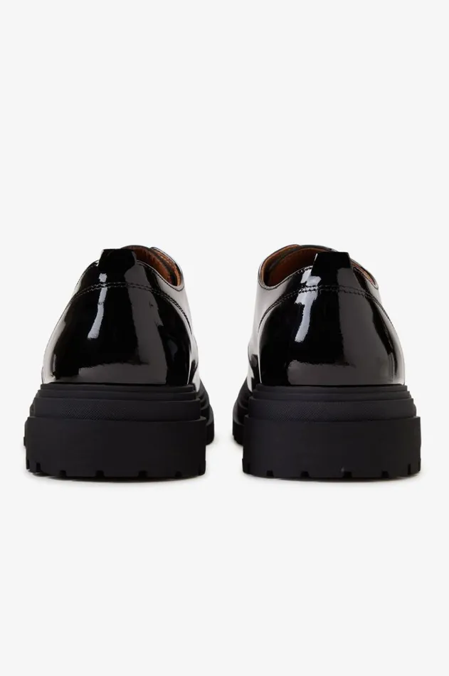 Women Shoes Fred Perry Patent Leather Derby Black