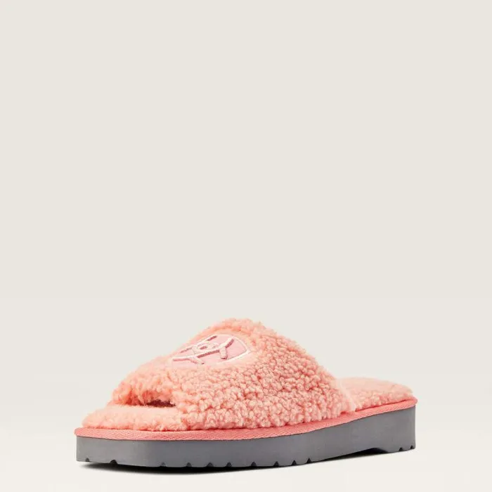 Women Slippers Ariat Cozy Chic Square Toe Slipper Fuzzy Pink
