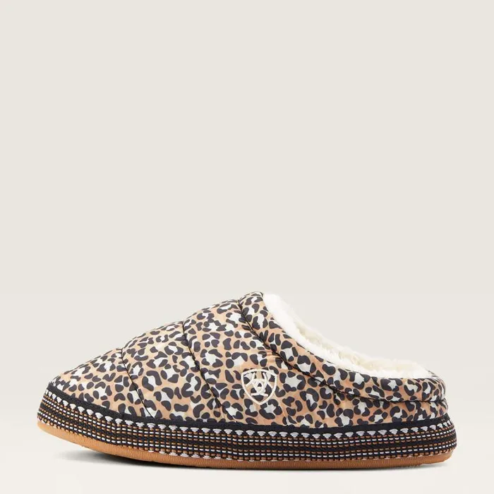 Women Slippers Ariat Crius Clog Slipper Tan Leopard Print