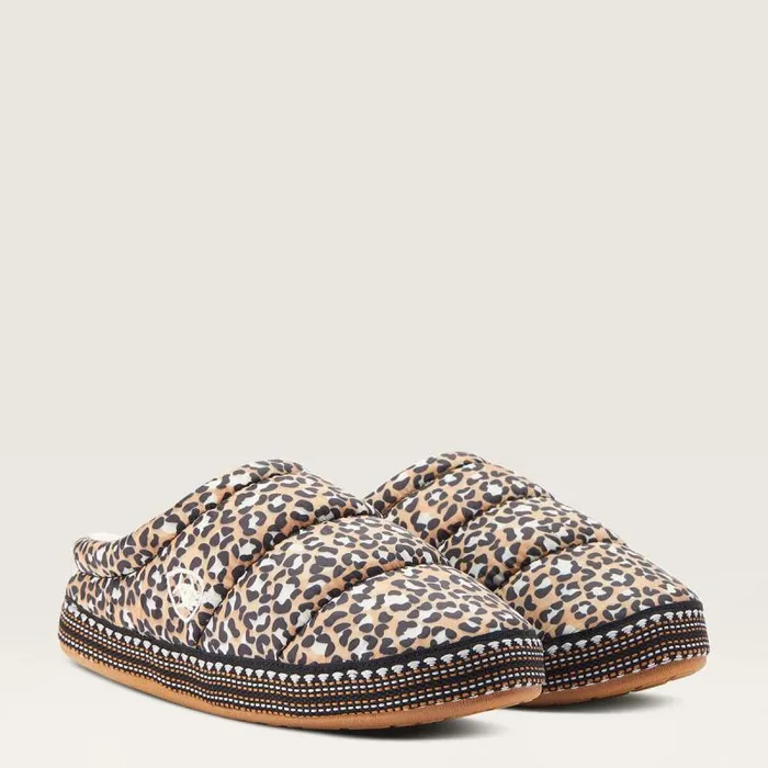 Women Slippers Ariat Crius Clog Slipper Tan Leopard Print