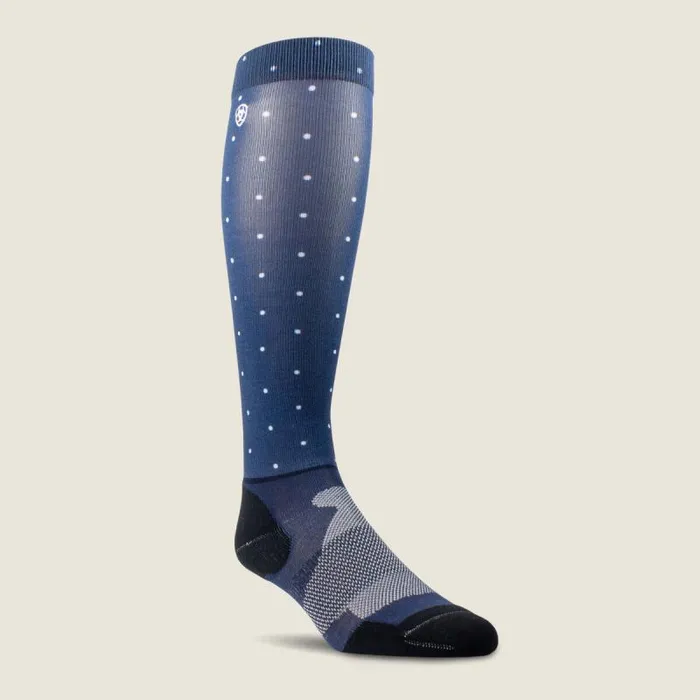 Women Socks Ariat AriatTEK Slim Printed Socks Navy Dot