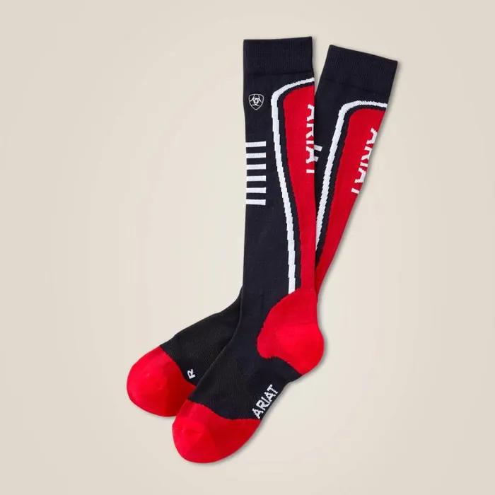 Women Socks Ariat AriatTEK Slimline Performance Socks Navyred