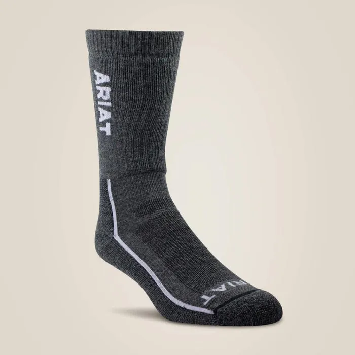 Women Socks Ariat Heavyweight Merino Wool Steel Toe Performance Work Sock Grey